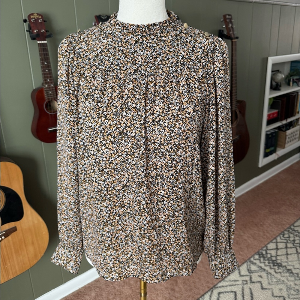 Loft Buttoned Long Sleeve Blouse